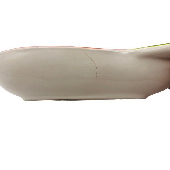 Vtg CA Clay Art Ceramic Mosaic Pear Serving Bowl Trinket Dish Colorful 8 In - Picture 11 of 11